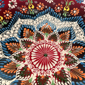 Turkish Porcelain Bowl 10" Hand Painted 1 Count Assorted