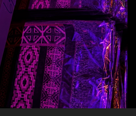 Neon Nomad UV Reactive Pashmina Brown Orange