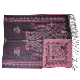 Midnight Bloom UV Reactive Pashmina Purple Pink