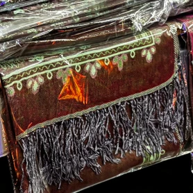 Midnight Bloom UV Reactive Pashmina Brown Green