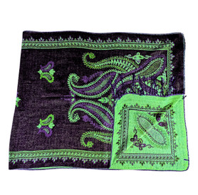 Midnight Bloom UV Reactive Pashmina Brown Green