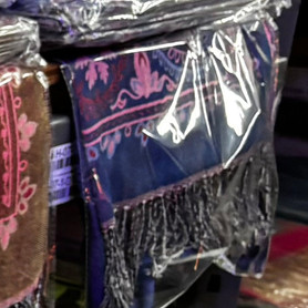 Midnight Bloom UV Reactive Pashmina Purple Pink