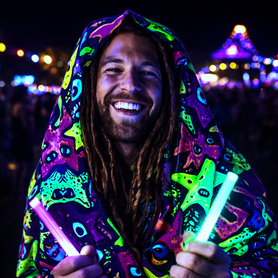 UV Reactive Scarf - Funky Stars (Copy)