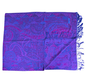 UV Reactive Paisley Pashmina - Blues