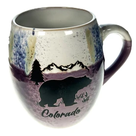 Colorado Mountain Bear Ceramic Espresso Mug (Assorted Colors)