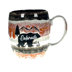 Colorado Black Bear Glazed Ceramic Coffee Mug (Assorted Colors)