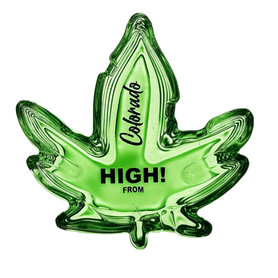 Green Glass "High From Colorado" Ashtray