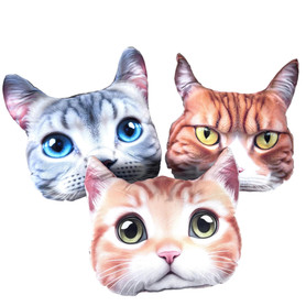 Large Cat Head Pillows 15" Assorted 1 Pillow