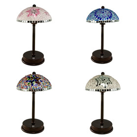Mosaic Mushroom Desk Lamp Battery 1 Count Assorted
