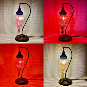 Hanging Crackle Glass Table Lamp 1 count assorted