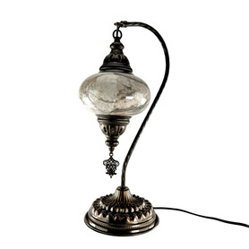 DB3 Camel Neck Heavy Base Mosaic Lamp 17"  Gray Granite