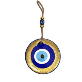 Hand Painted Translucent Gold Evil Eye 5"-11"
