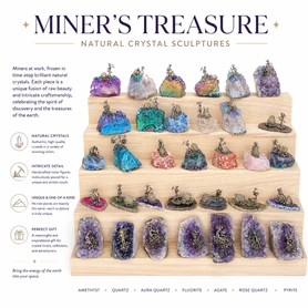 Miner’s Treasure Crystal Figurine  - Display included with 32 Pc Set
