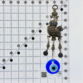 Silver-Tone Owl Family Evil Eye Wall Hanging Decor 10"