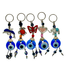 Evil Eye Glass Keychain (1 Count assorted)