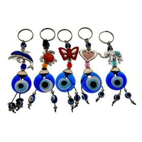 Evil Eye Glass Keychain (1 Count assorted)