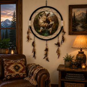 Woodland Moose, 24" Dream Catcher