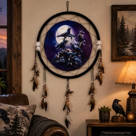 Midnight Ravens, 24" Dream Catcher