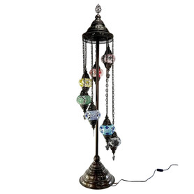 Turkish Mosaic Table Lamp - 7 Bulbs - 16"x58" - Chakra