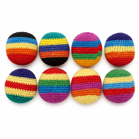 Handmade Colored Crochet Kick Sack Footbag 1pc Retail Packaging - UPC