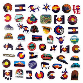 50 Pack Colorado Stickers 2-3” Fun Assortment