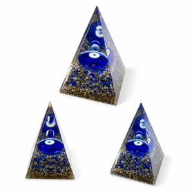 Evil Eye orgone pyramid 3 angles 