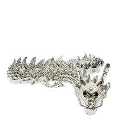 Silver Alloy 16" Posable Chinese Dragon 1 Count