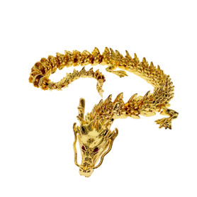 Gold Alloy 16" Posable Chinese Dragon 1 Count