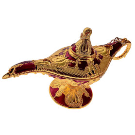 5" Small Brass and Enamel Aladdin Genie Lamp 1 Count Assorted Color