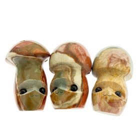 Carved Gemstone Mushroom Figurine 1 count assorted