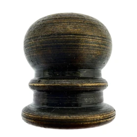 Round Threaded Top Screw Lock Finial for Turkish Mosaic Lamps – Approx. 9 mm Thread Diameter – Antique Brass