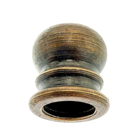 Round Threaded Top Screw Lock Finial for Turkish Mosaic Lamps – Approx. 9 mm Thread Diameter – Antique Brass