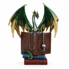 Green Dragon with Books 9.5" Figure