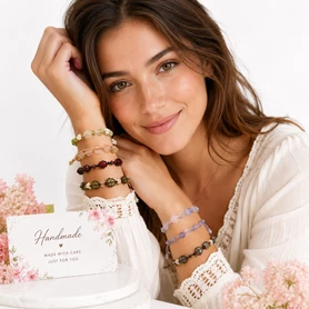 Handmade Floral Crystal Cord Bracelets – Assorted Adjustable Beaded Friendship Bracelets