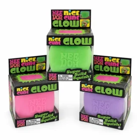 Glow in the Dark 3" Squishy Cube Fidget Toy – Assorted Color