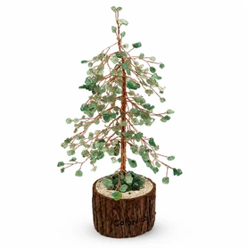 Large Colorado Blue Spruce Aventurine Gemstone Tree 10.5"