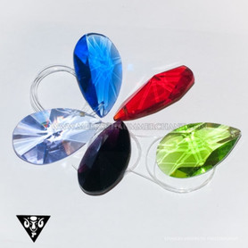 38mm Multicolor Star-Cut Leaded Crystal – Faceted Glass Prism for Jewelry & Crafts (CR92230)