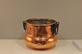 Copper Cauldron With Iron Handles - Side