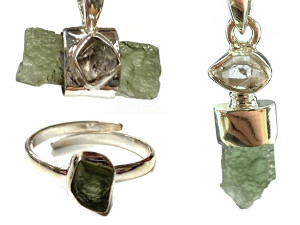 Moldavite Sterling Silver Jewelry