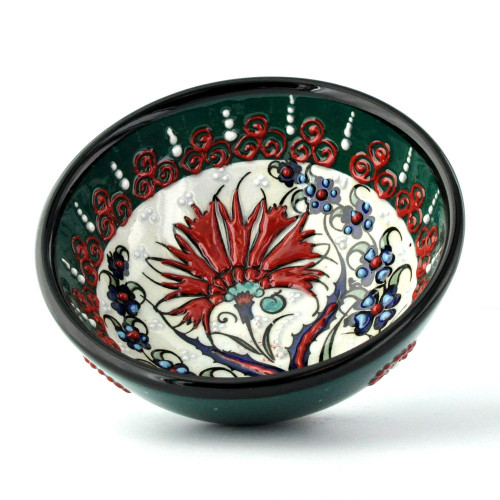 Nimet Traditional Turkish Porcelain Bowl 12cm by Paykoc N20012 Green Nimet Traditional Turkish Porcelain Bowl 12cm by Paykoc N20012 Green