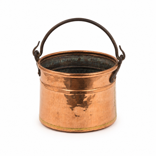 Copper Cauldron With Rounded Base & Single Handle Large C10226RL