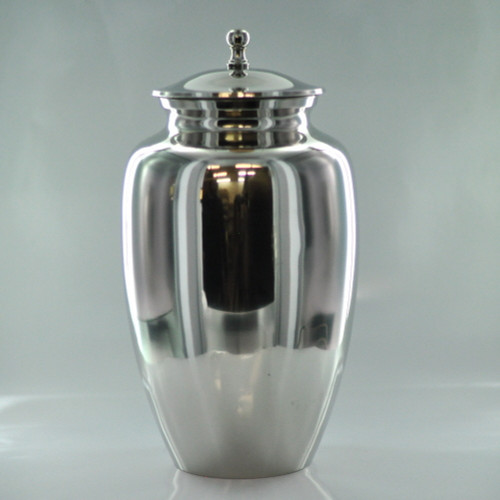10" Cremation Urn W/ Nickle Finish