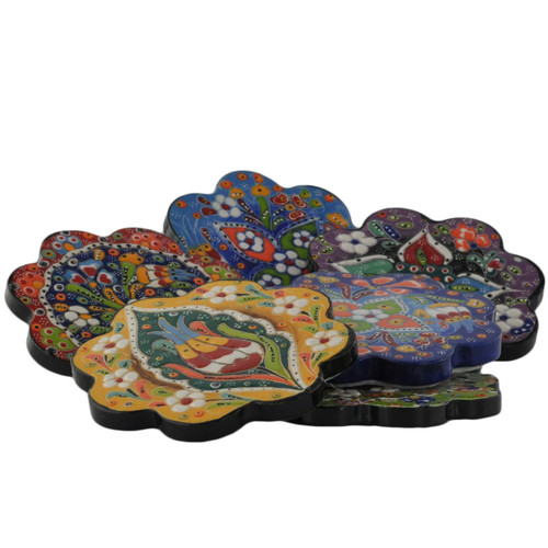 Nimet Classical Turkish Porcelain Coaster 10cm by Paykoc Nimet Classical Turkish Porcelain Coaster 10cm by Paykoc