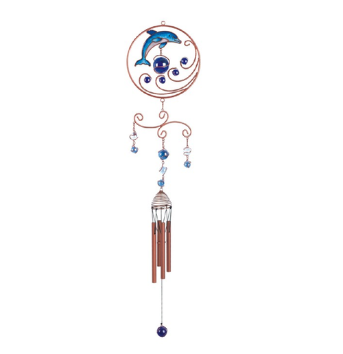 Copper & Gem Dolphin Chime, 35"L GS99883 Copper & Gem Dolphin Chime, 35"L GS99883
