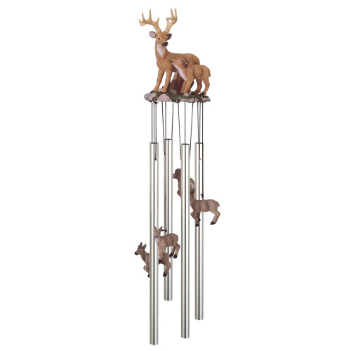 Deer With Fawn Round Top Chime, 23"L GS41636 Deer With Fawn Round Top Chime, 23"L GS41636