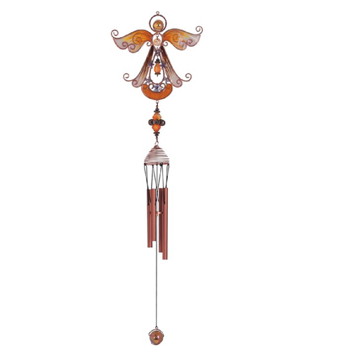 Copper & Gem Angel Chime, Yellow 23"L GS99887 Copper & Gem Angel Chime, Yellow 23"L GS99887