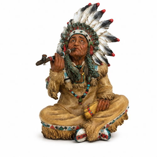 Native American Smoking Pipe 10" Height