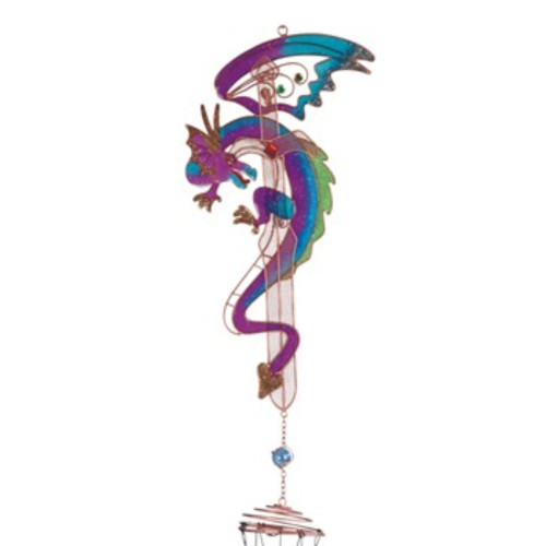 Copper & Glass Dragon W/ Sword Chime Copper & Glass Dragon W/ Sword Chime