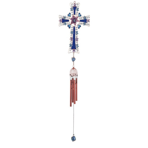 Gem Chime - Blue Cross - 26"L GS99298 Gem Chime - Blue Cross - 26"L GS99298