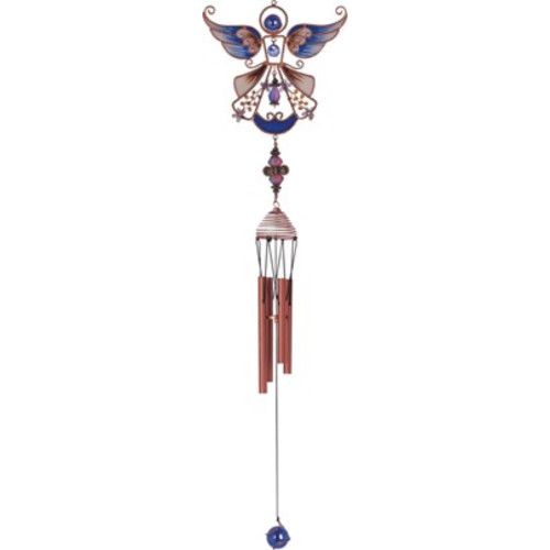 Copper & Gem Angel Chime, Blue 23"L GS99888 Copper & Gem Angel Chime, Blue 23"L GS99888